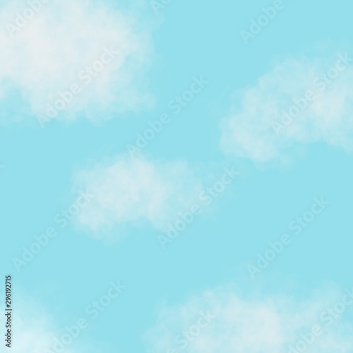 tender white clouds background illustration on blue sk
