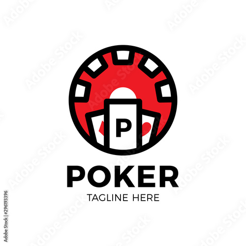 Vector Poker Logo Design Template with gambling elements. Casino illustration