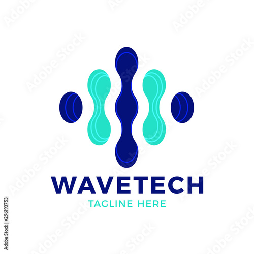 Vector Logo Technology Abstract. Molecule Electornics Concept. photo