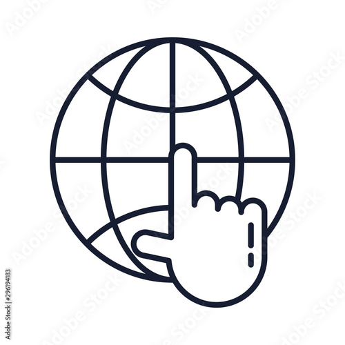 Isolated global sphere line vector design