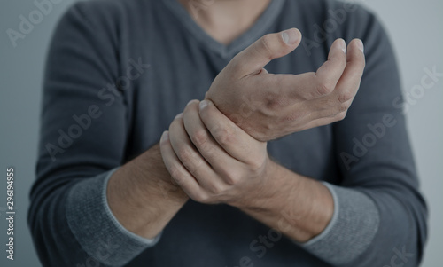 pain in the hands; medical concept, front view