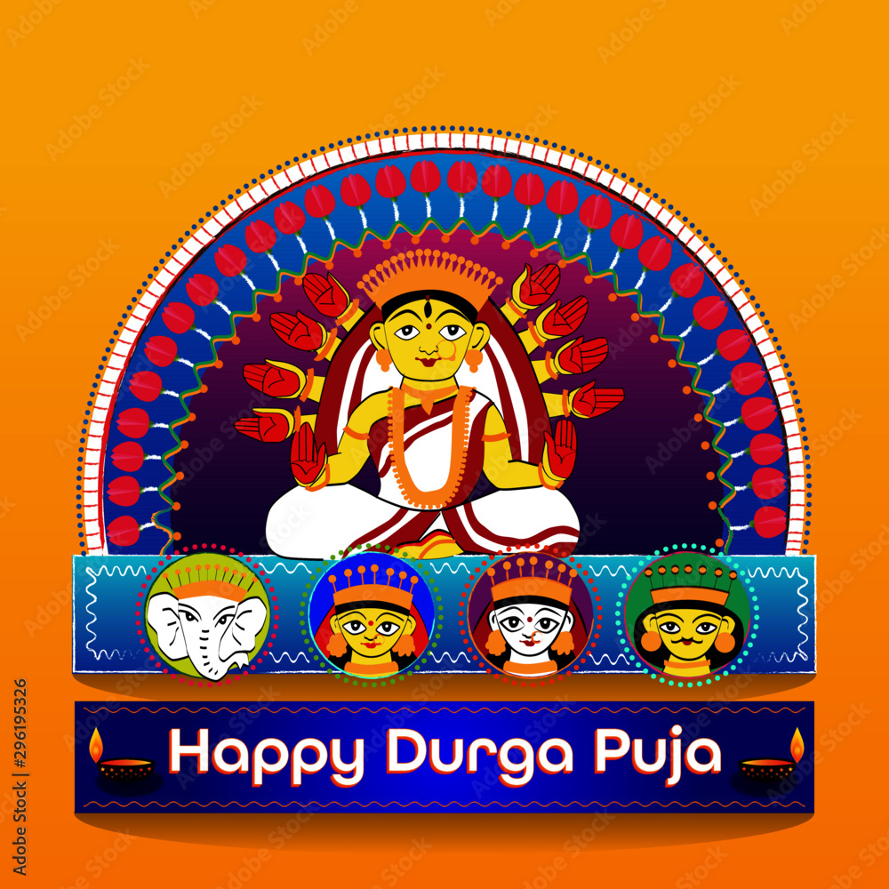 Obraz premium Happy Durga Puja Greetings