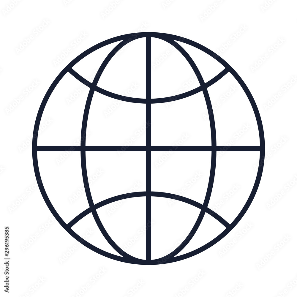 Isolated global sphere line vector design Isolated global sphere line vector design