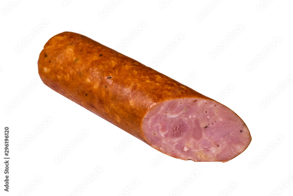 Smoked sausage isolated on white background Smoked sausage isolated on white background