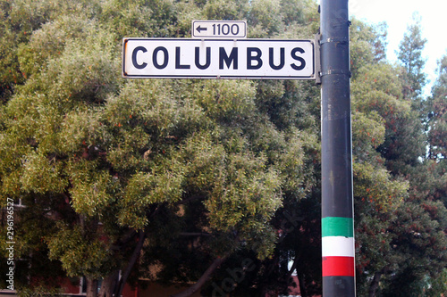 Italian flag in Columbus street