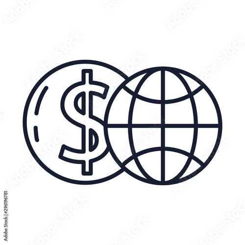 Isolated global sphere line vector design