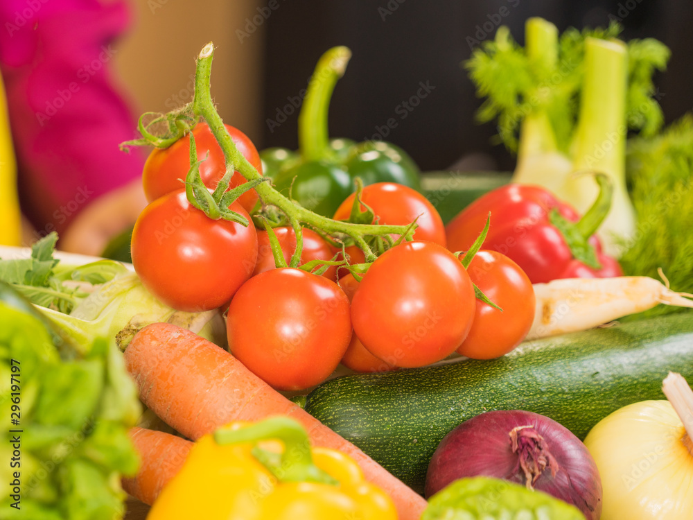 Many healthy colorful vegetables