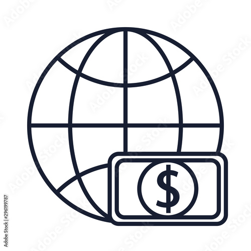 Isolated global sphere line vector design