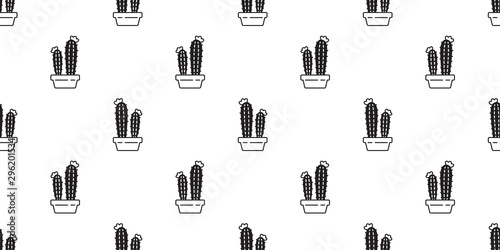 cactus seamless pattern vector Desert botanica flower garden plant scarf isolated tile background repeat wallpaper cartoon doodle illustration design