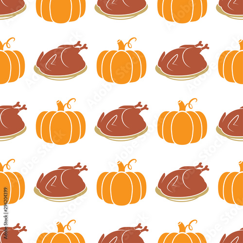 Turkey and pumpkin Thanksgiving pattern