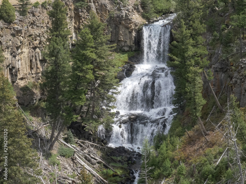 close shot of undine falls in yellowstone