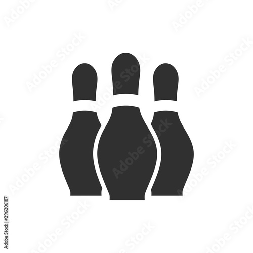 Isolated bowling pins flat vector design