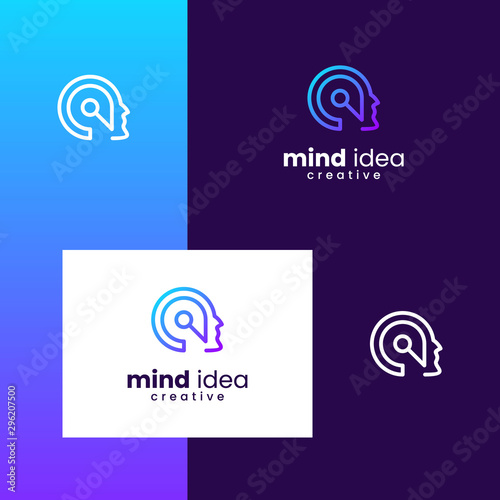 Inspiration logo design for mind, brain, people, ideas, innovative