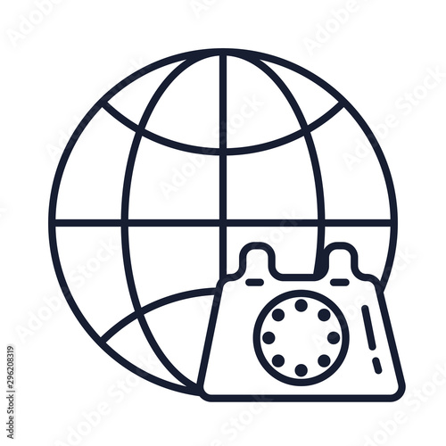 Isolated global sphere line vector design