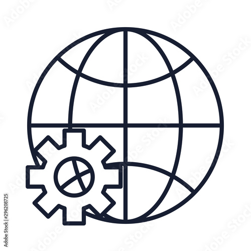 Isolated global sphere line vector design