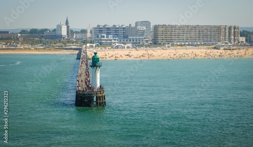 The port of Le Havre with pier and sea beach on a sunny day photo