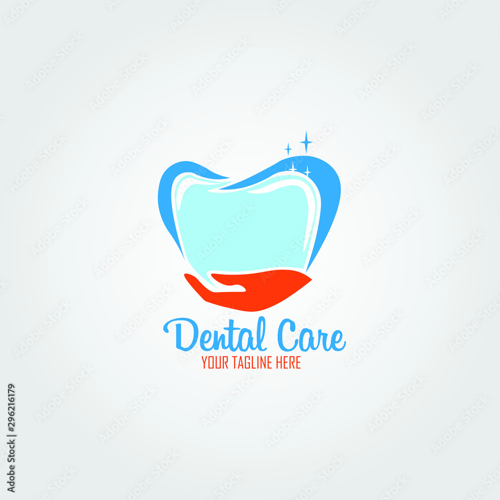 Dental Clinic Logo, Tooth abstract design vector template Linear style. Logotype concept icon, Dentist stomatology medical doctor .
