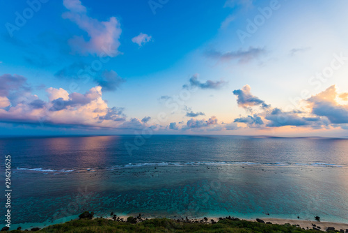 早朝の宮古島 The sky at daybreak in Miyakojima Island, Okinawa.