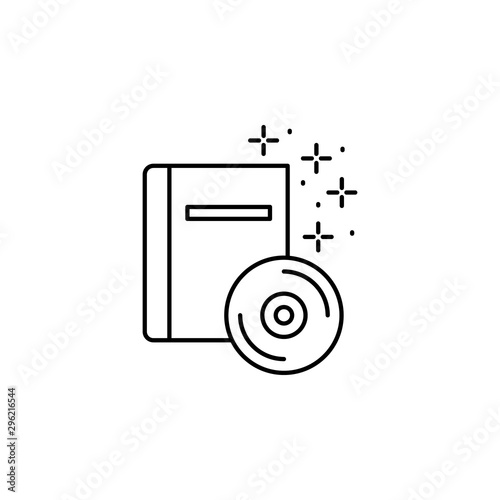 Book, disc icon. Simple line, outline vector of online educationa icons for ui and ux, website or mobile application photo