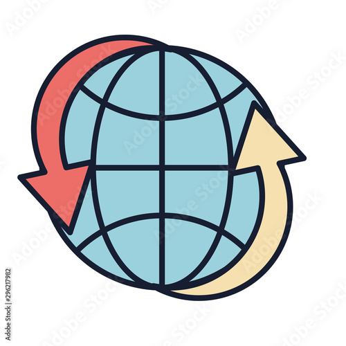 Isolated global sphere fill vector design