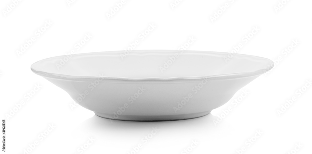 empty plate isolated on white background empty plate isolated on white background