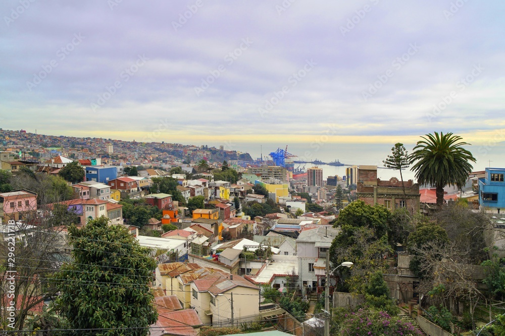 Valparaíso in Chile at the Pacific coast