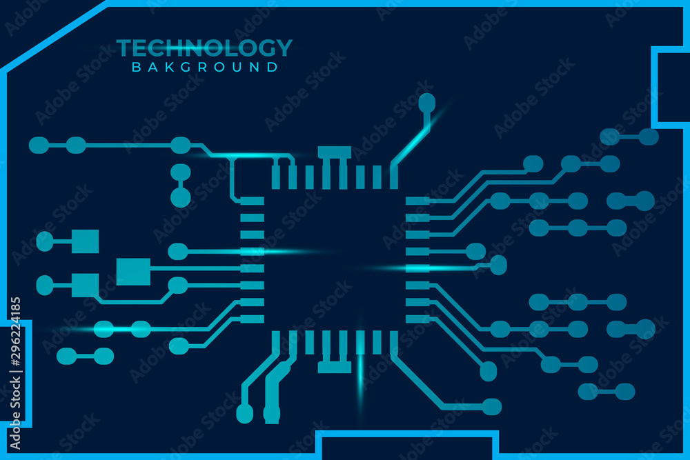 Obraz premium Abstract futuristic digital technology background. Circuit board design background. Vector illustration eps 10.