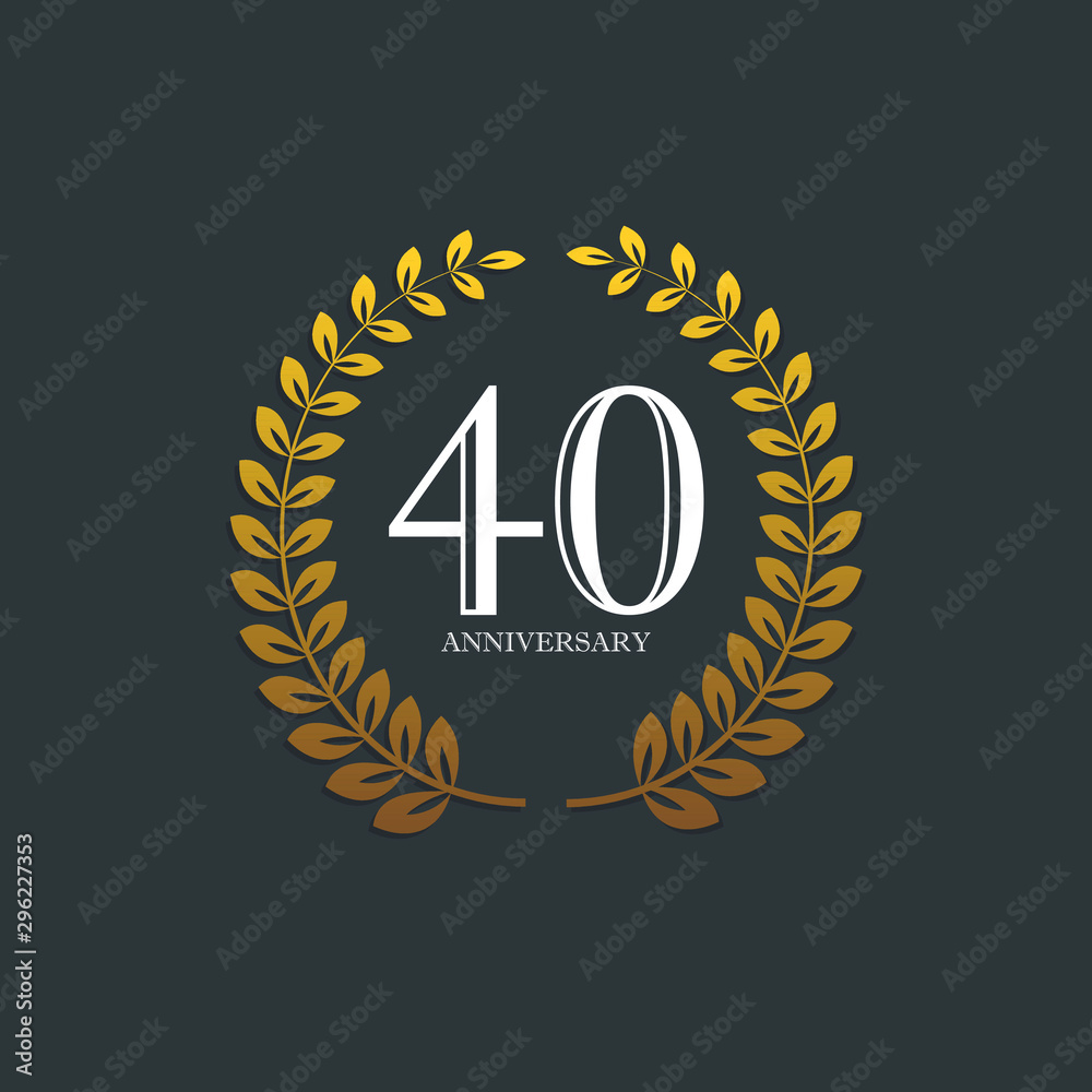 Fototapeta premium 40 Year Anniversary Vector Template Design Illustration