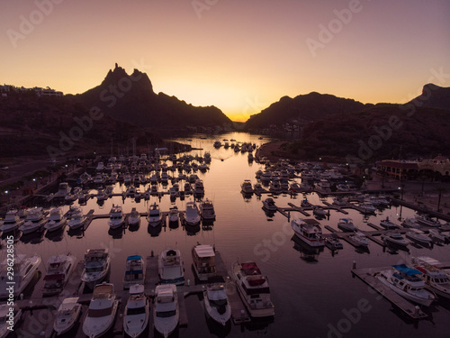 End of summer sunset in San Carlos Guaymas in Sonora Mexico
