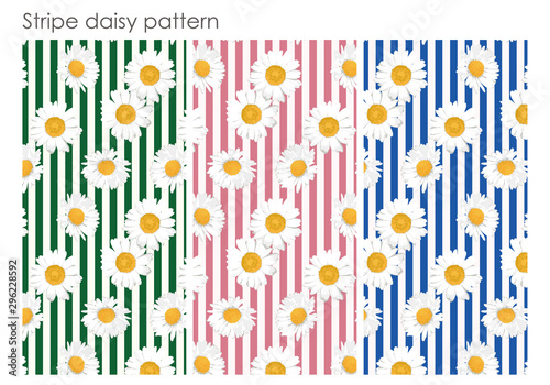 seemless daisy stripe pattern
