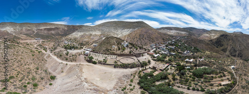Aerial View of ancient pantheon in Real de catorce Mexico photo