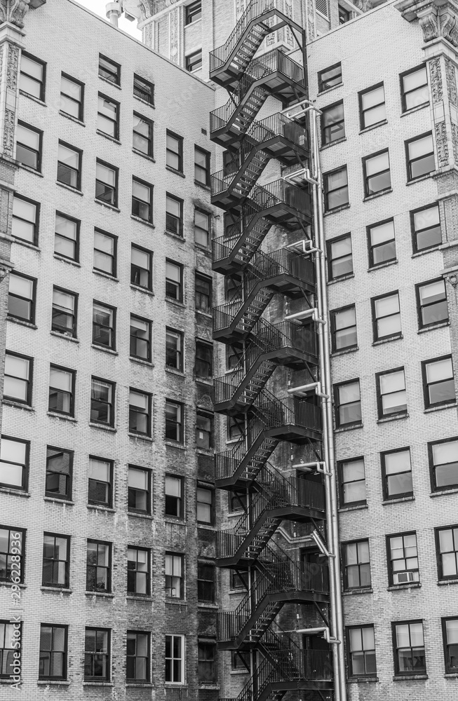 old black and white fire escape