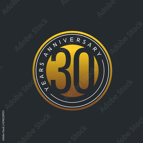 30 Year Anniversary Vector Template Design Illustration