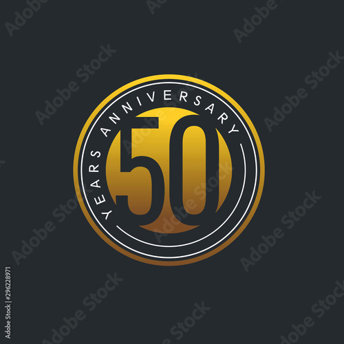 50 Year Anniversary Vector Template Design Illustration