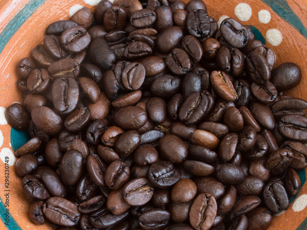 Obraz premium conjunto de granos de cafe tostado