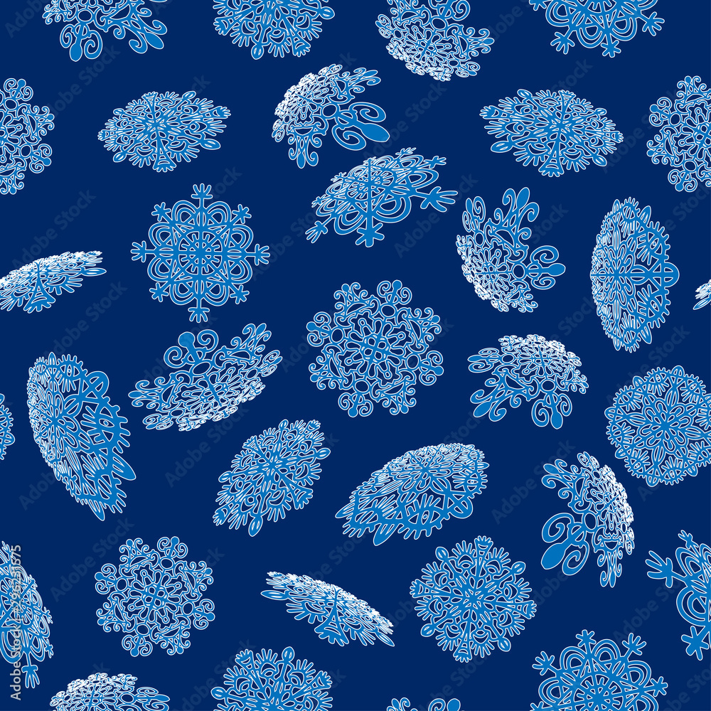 Vector illustration of a seamless pattern of winter and New Year theme ...