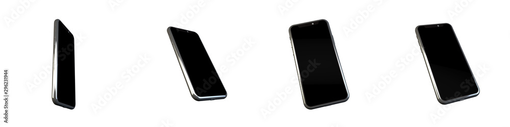 3D Illustration Realistic smartphone mockup. Cellphone frame with blank display isolated templates, phone different angles views. 3D Rendering mobile device concept 3D Illustration Realistic smartphone mockup. Cellphone frame with blank display isolated templates, phone different angles views. 3D Rendering mobile device concept