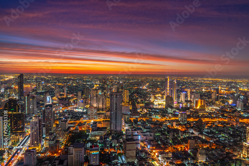 The beautiful of sunset at top of Bangkok January 1 2019, Thailand