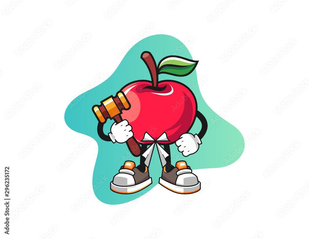 Apple judge mascot design vector. Cartoon character illustration for business, t shirt, sticker. Apple judge mascot design vector. Cartoon character illustration for business, t shirt, sticker.