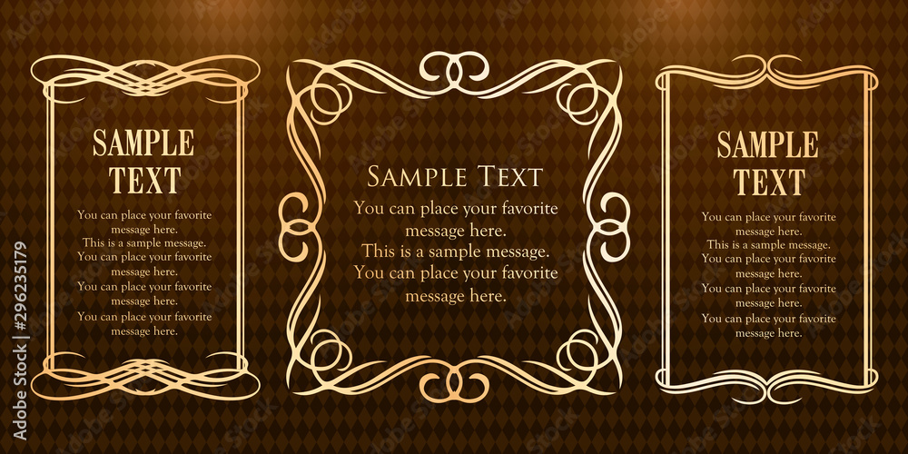 装飾デザイン　美しい額　フレームデザイン　テンプレート　アンティーク　ビンテージ　ラグジュアリー
