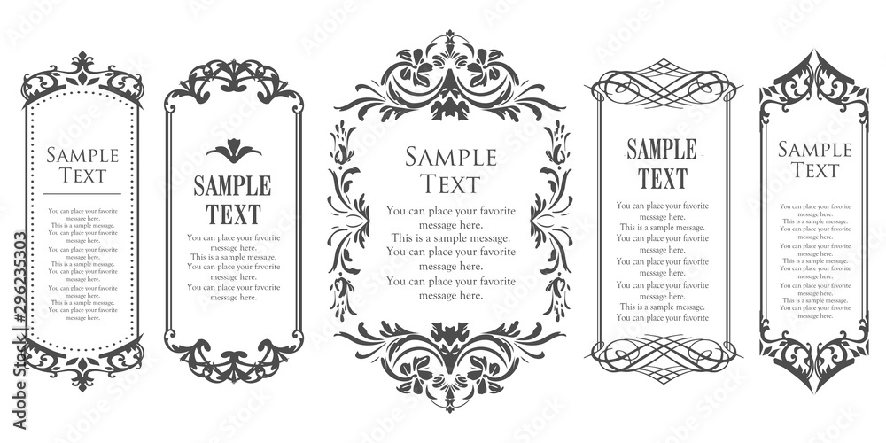 装飾デザイン　美しい額　フレームデザイン　テンプレート　アンティーク　ビンテージ　ラグジュアリー