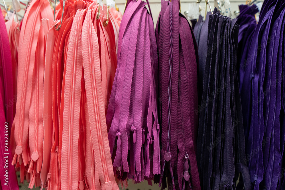 Fototapeta premium zippers at a fabric store