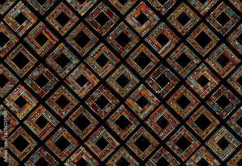 Abstract ethnic frames, seamless pattern for your design
