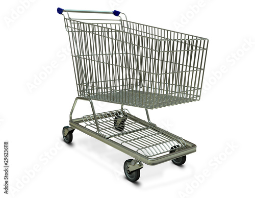 Trend metal market cart empty supermarket