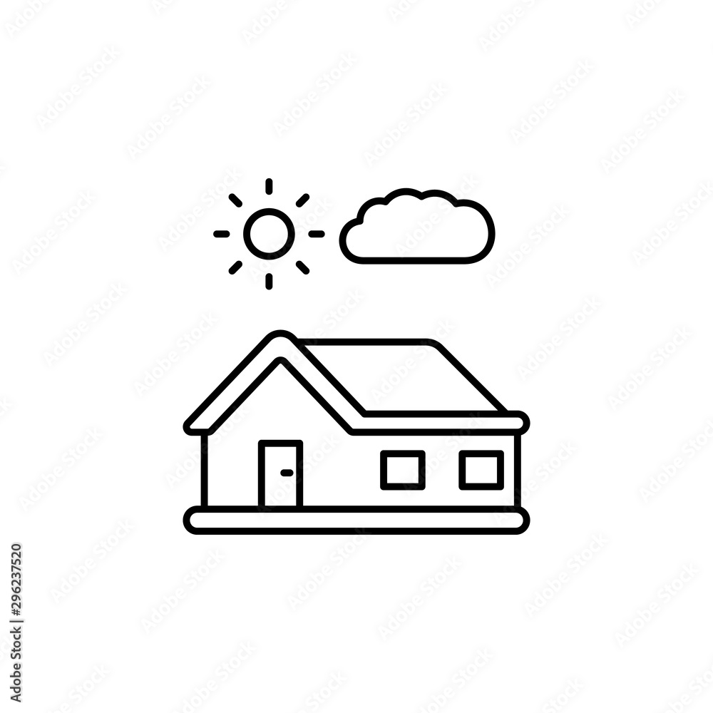 Fototapeta premium building, home line icon on white background