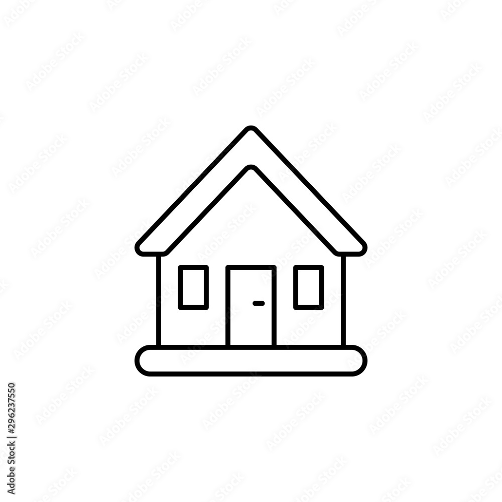 house building line icon on white background