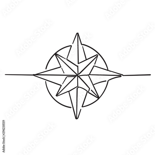 doodle compass illustration symbol handdrawn style