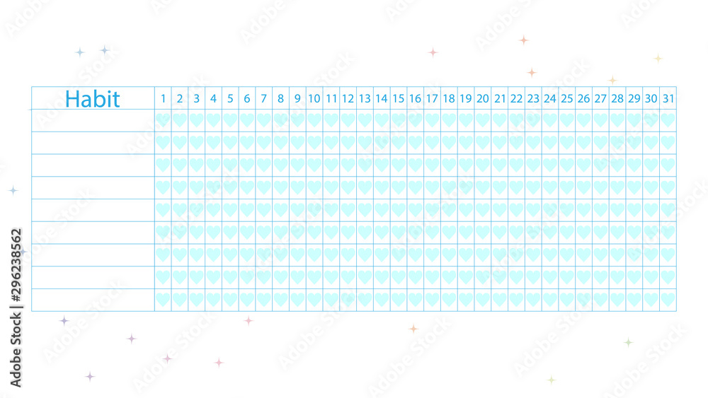 Daily habit tracker vector design Daily habit tracker vector design