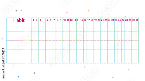 Daily habit tracker vector design