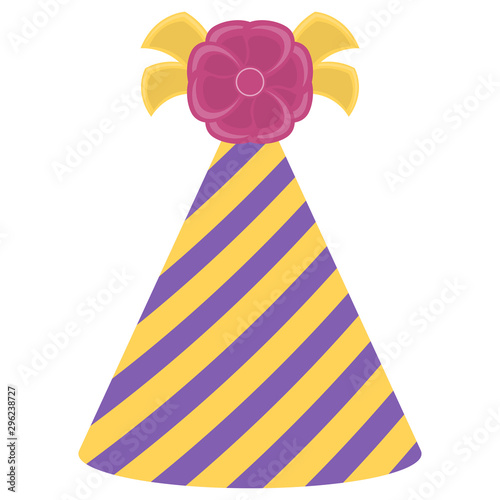 Isolated birthday hat icon over a white background - Vector